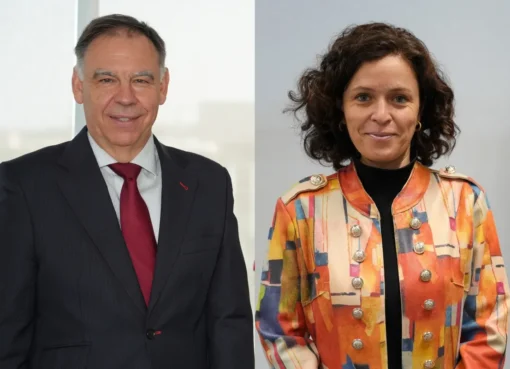 Javier Ponce and María Coronado, directors of Spain's SETT fund, presenting.