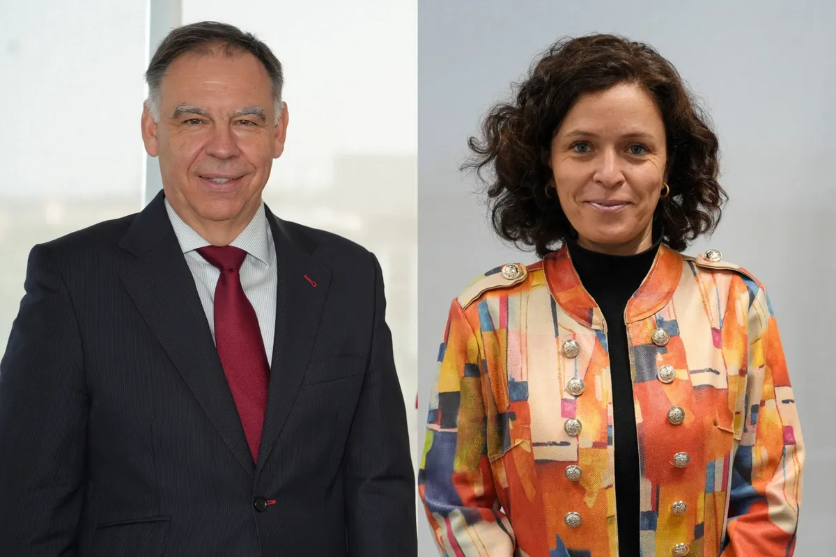 Javier Ponce and María Coronado, directors of Spain's SETT fund, presenting.
