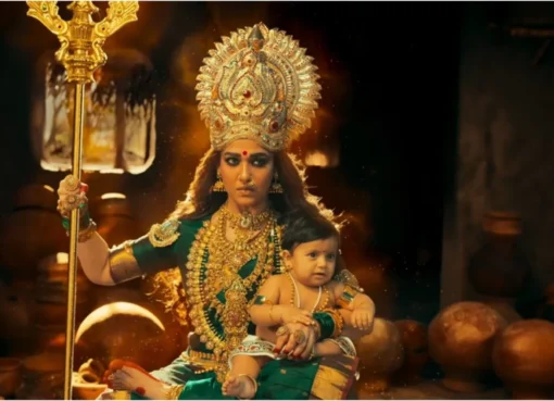 Nayanthara as a goddess in the Mookuthi Amman 2 'Rise Of Mahasakthi' teaser.