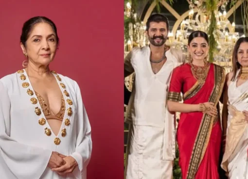 Neena Gupta smiling and looking stylish.