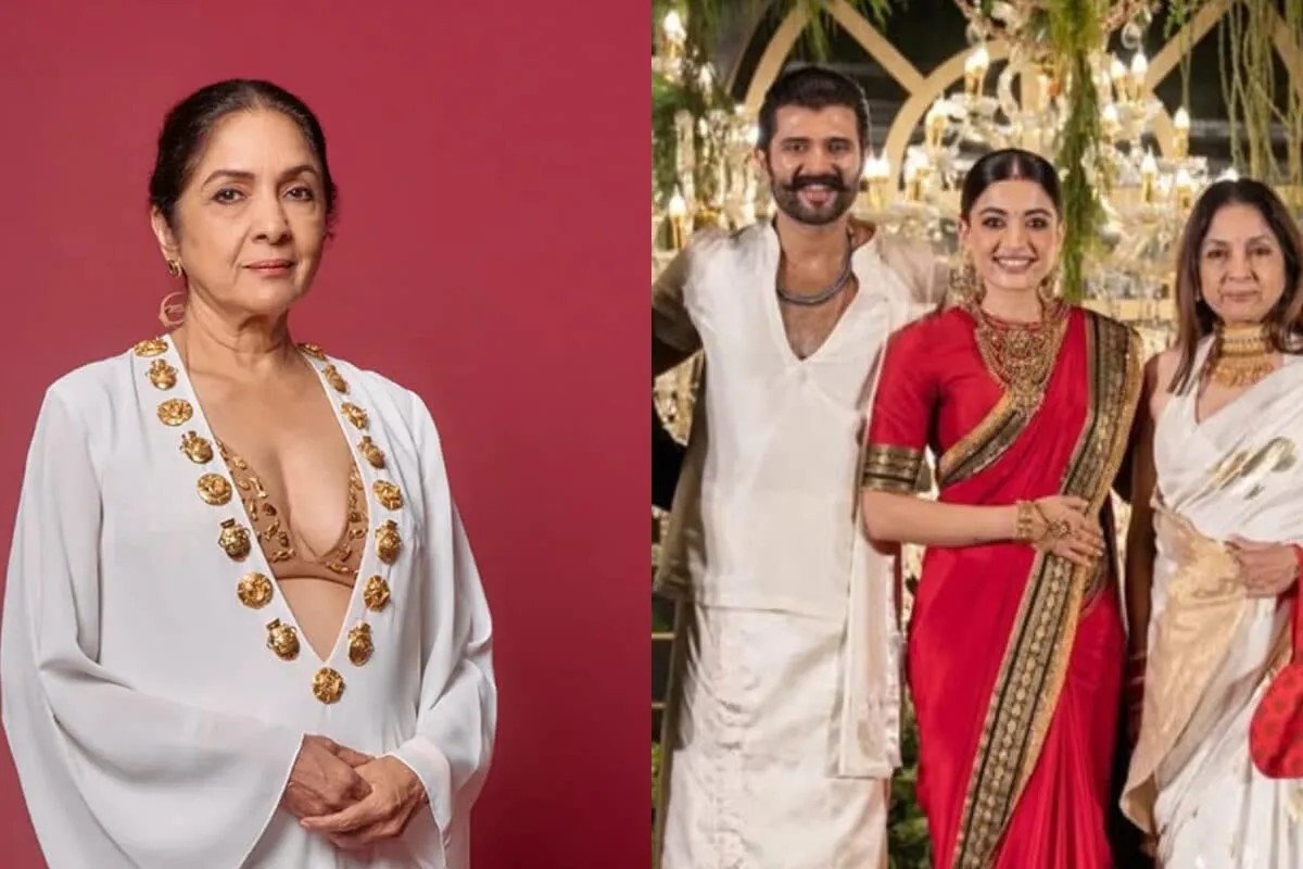 Neena Gupta smiling and looking stylish.