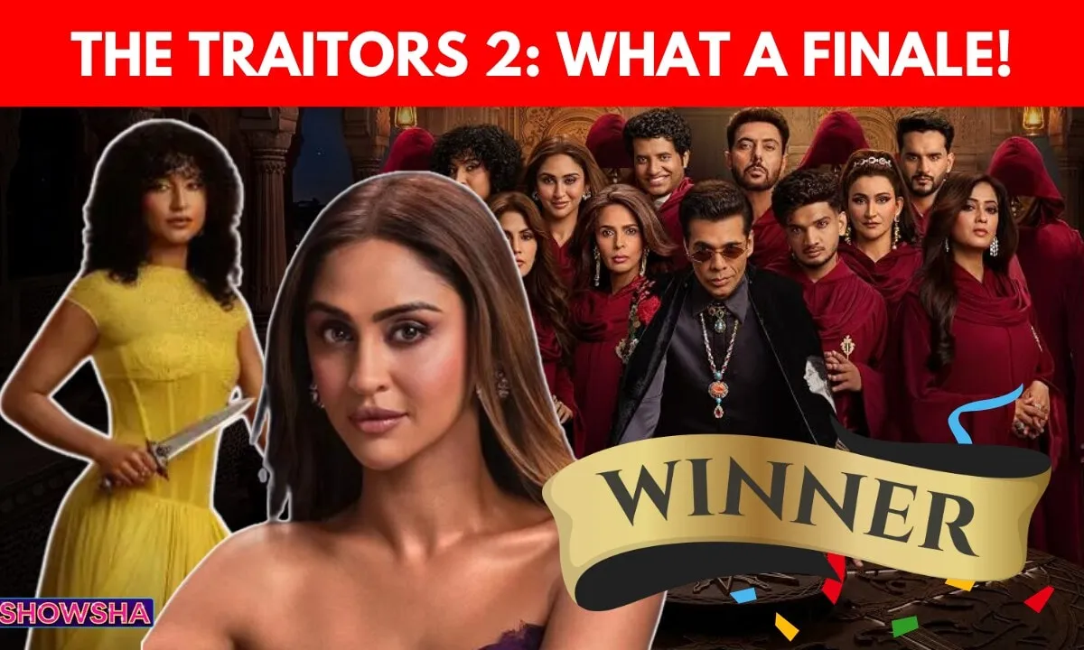Krystle and Rida celebrating their win on The Traitors Season 2