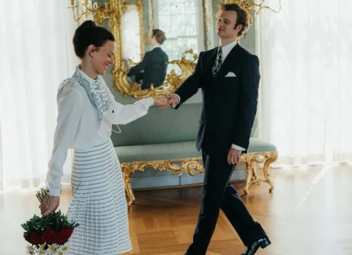 A graphic announcing the premiere of the Queen Silvia drama at MIPCOM Cannes.