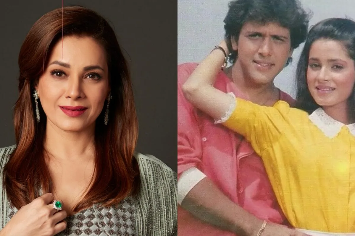 Neelam Kothari smiling while giving an interview.