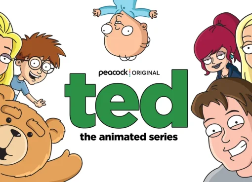 An animated version of Ted the bear looking mischievous.