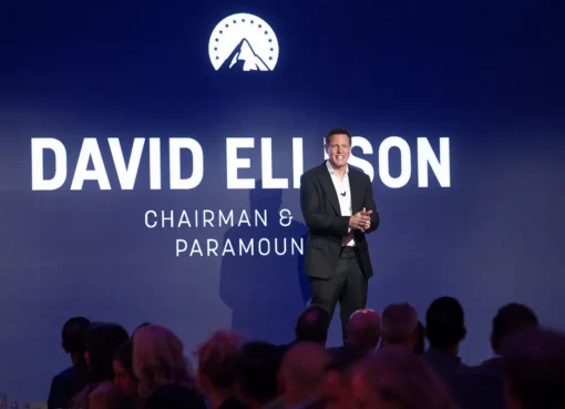 Paramount CEO David Ellison speaking.