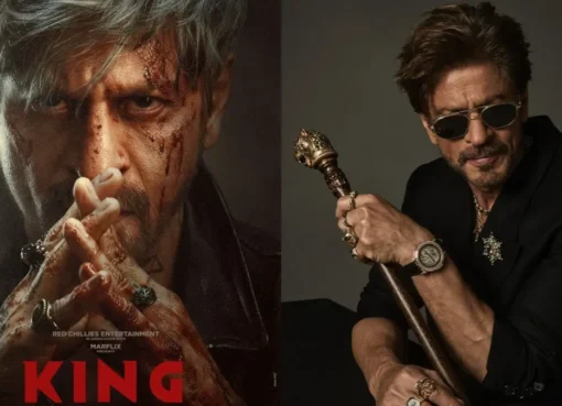 Shah Rukh Khan looking powerful and regal, hinting at his role in the movie 'King.'
