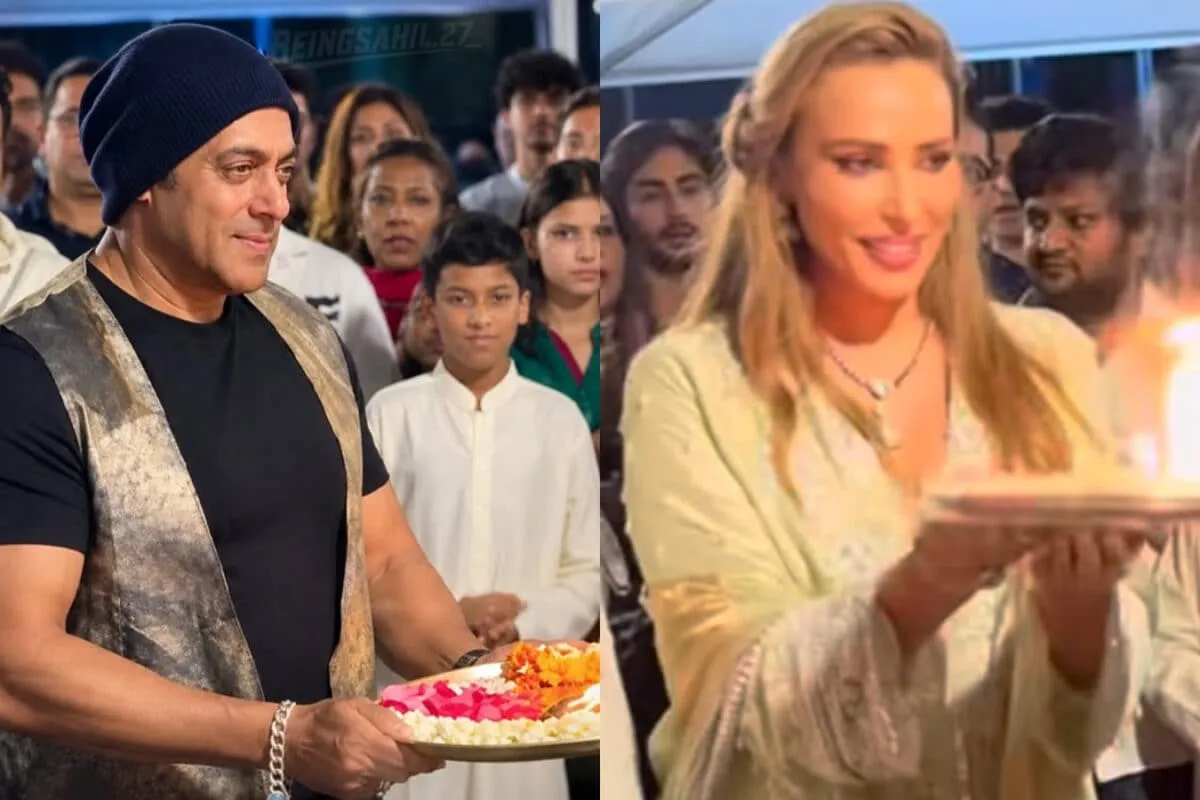 Salman Khan and Iulia Vantur at a Ganpati visarjan.