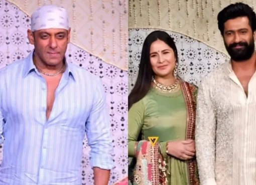 Bollywood celebrities wearing colorful traditional clothes at a festive event