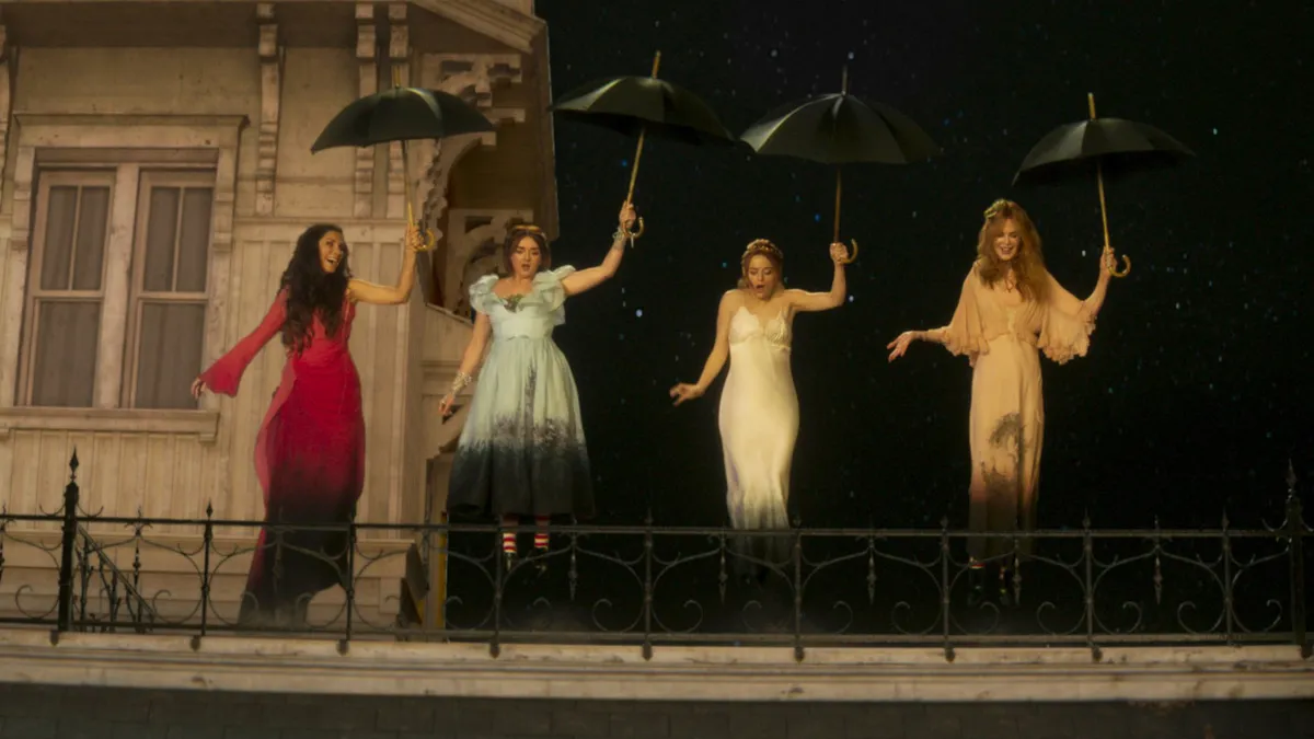 Sandra Bullock and Nicole Kidman acting together in a scene from Practical Magic 2
