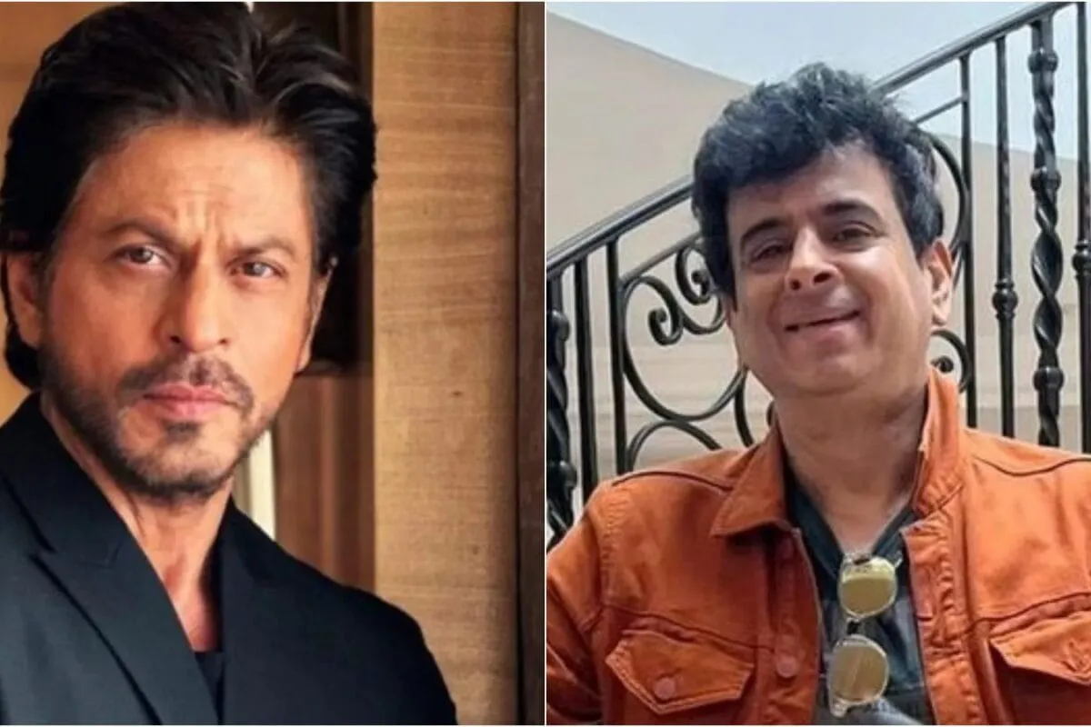 A vintage-style photo of young Shah Rukh Khan and Palash Sen, looking like school friends.