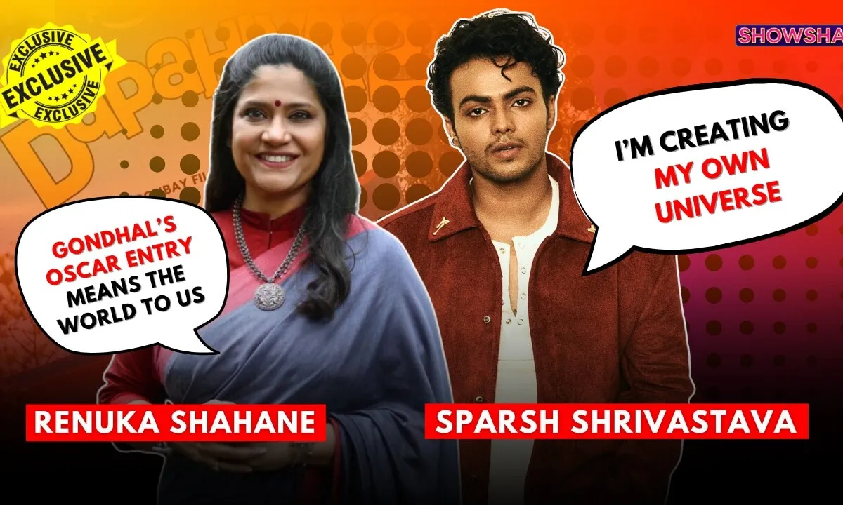 Sparsh Shrivastava and Renuka Shahane smiling during an interview.