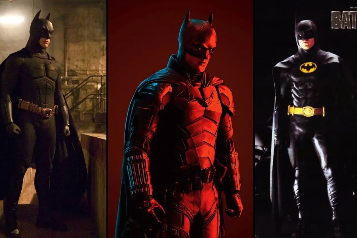 Collage of different actors who played Batman