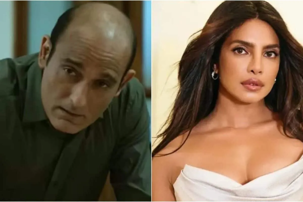 Akshaye Khanna and Jaideep Ahlawat with a Drishyam 3 movie poster, symbolizing a casting change.