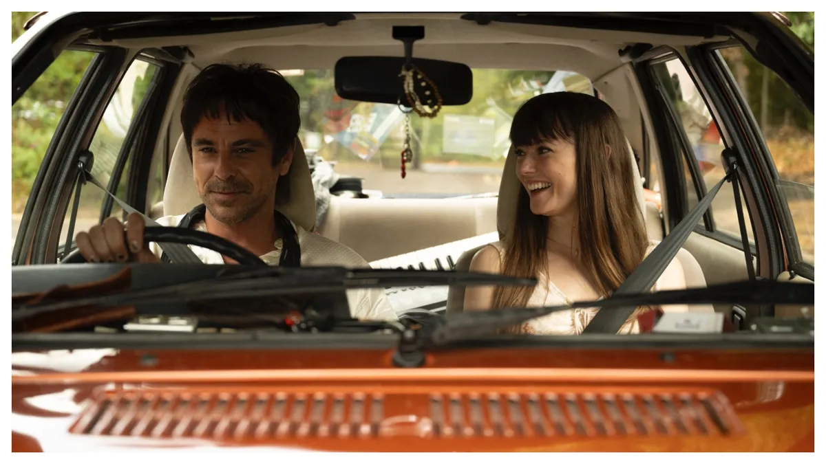 Promotional image for Josh Appignanesi's film 'Coming of Age', potentially showing a couple in a car looking out at a changing London cityscape.