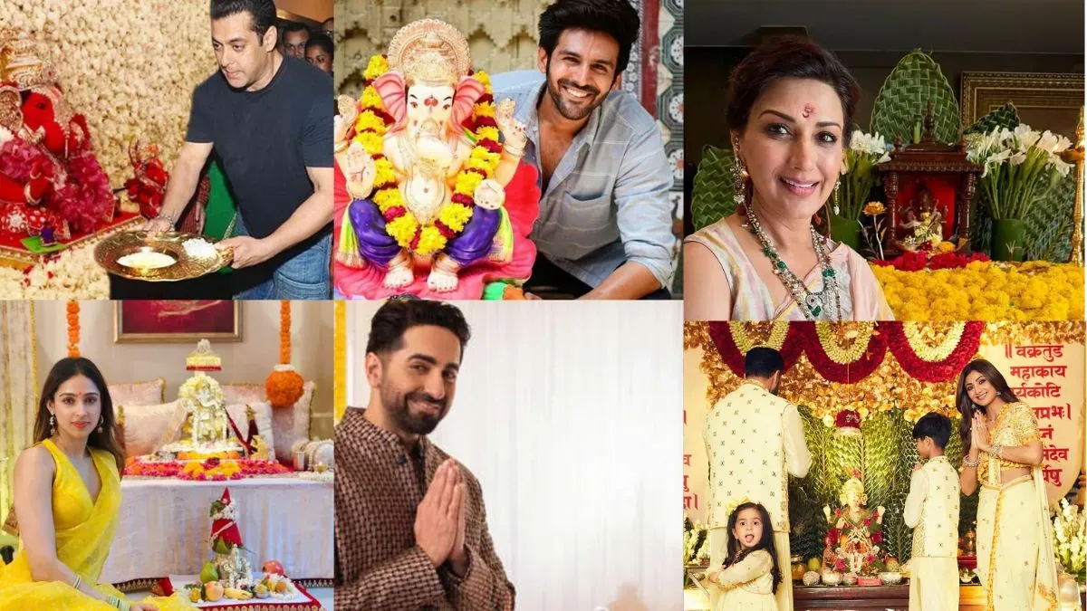 Bollywood celebrities celebrating Ganesh Chaturthi with their Ganesha idols.