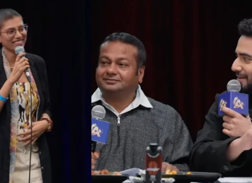 Comedian Samay Raina on stage.