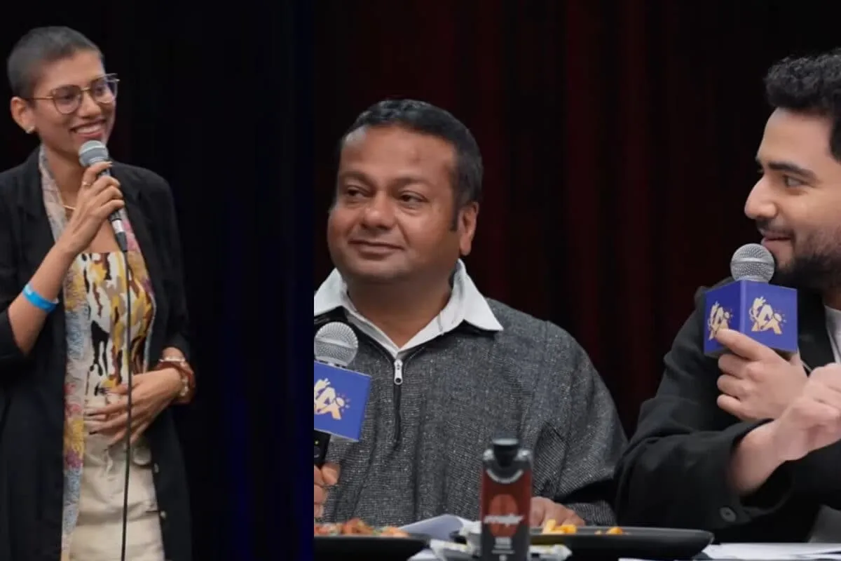 Comedian Samay Raina on stage.