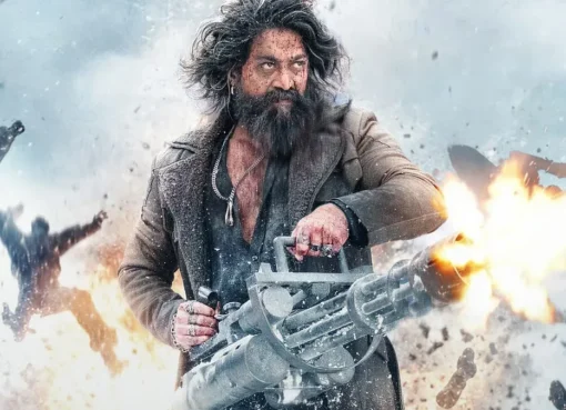 Yash looking intense in a scene from 'Toxic' movie.