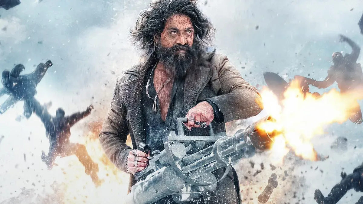 Yash looking intense in a scene from 'Toxic' movie.