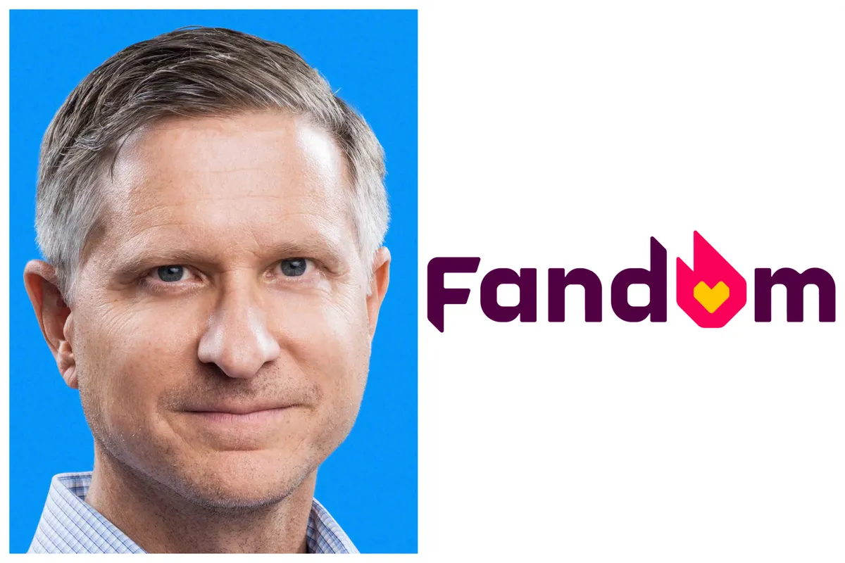 An illustration of a simplified, clean website interface with a magnifying glass icon, representing Fandom's new approach.