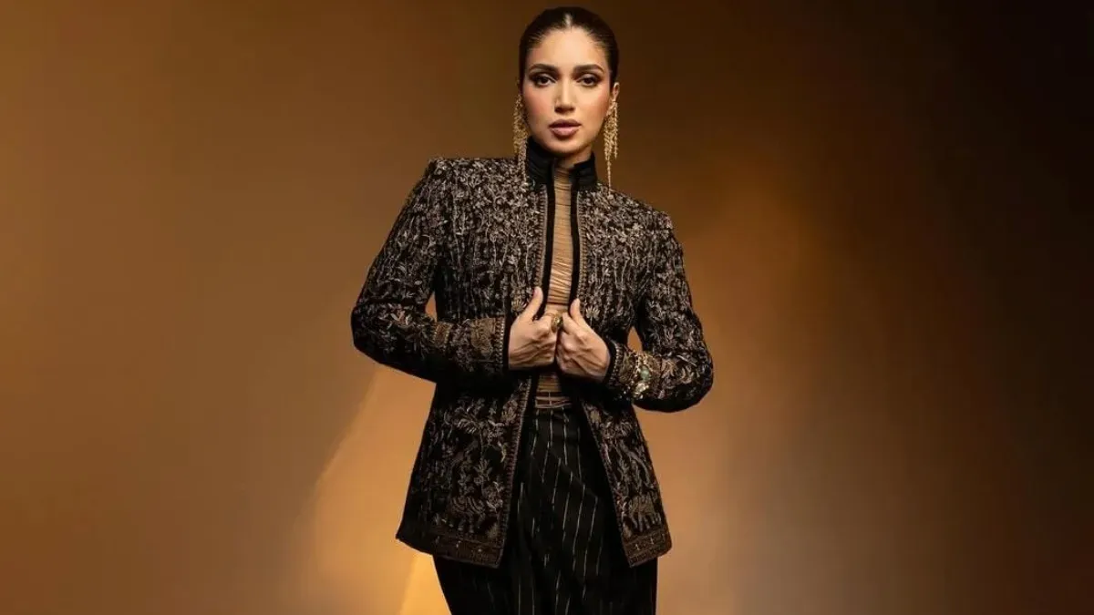 Bhumi Pednekar looking thoughtful and concerned, delivering a serious message.