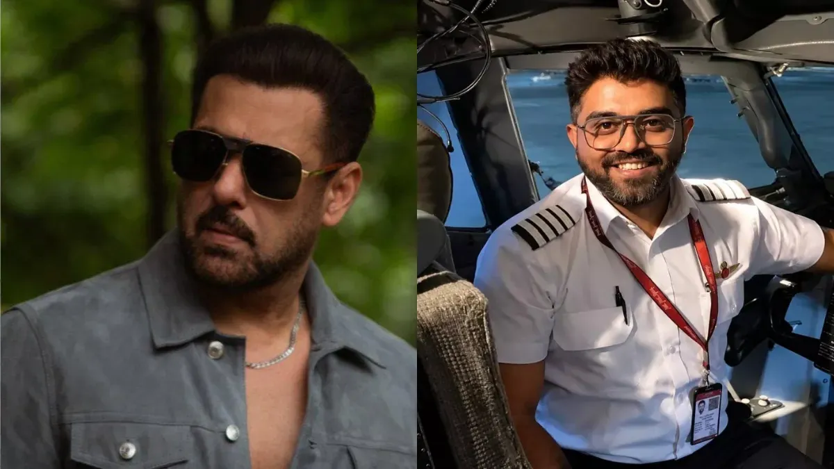 Bollywood star Salman Khan praising Flydubai pilot Smit Machchhar.