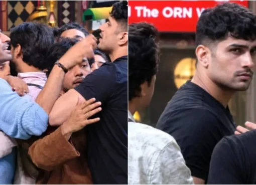 A tense moment between two contestants, Nakul Dhull and Kushal Tanwar (Gullu), inside the Bigg Boss house after a reported physical altercation.