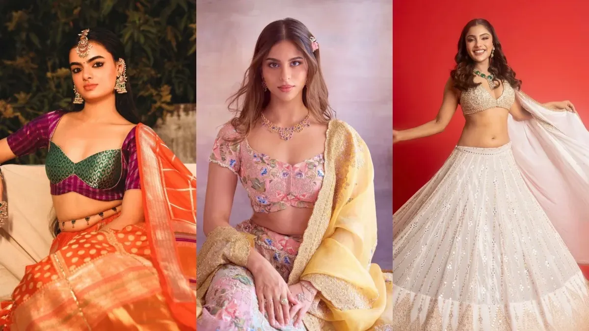 Suhana Khan, Ruhaanika Dhawan, and Ishita Raj in beautiful Navratri festive wear.