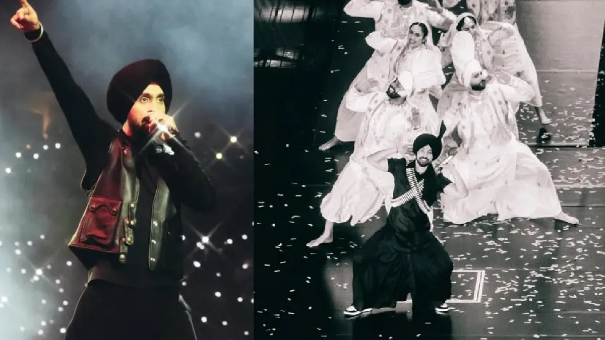 Diljit Dosanjh performing on stage.