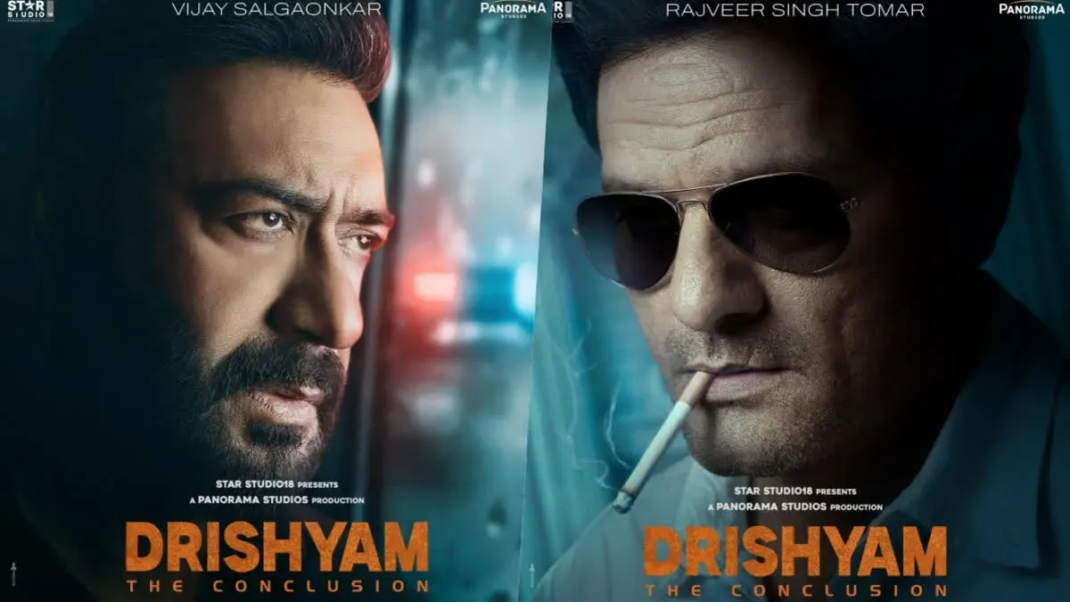 Ajay Devgn in a serious, intense moment from the movie Drishyam.