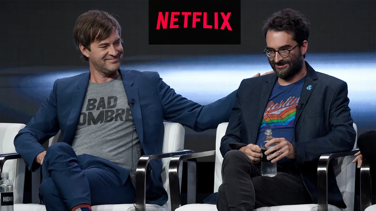 Mark Duplass and Barrett O'Brien in a still from 'The Long Long Night'.