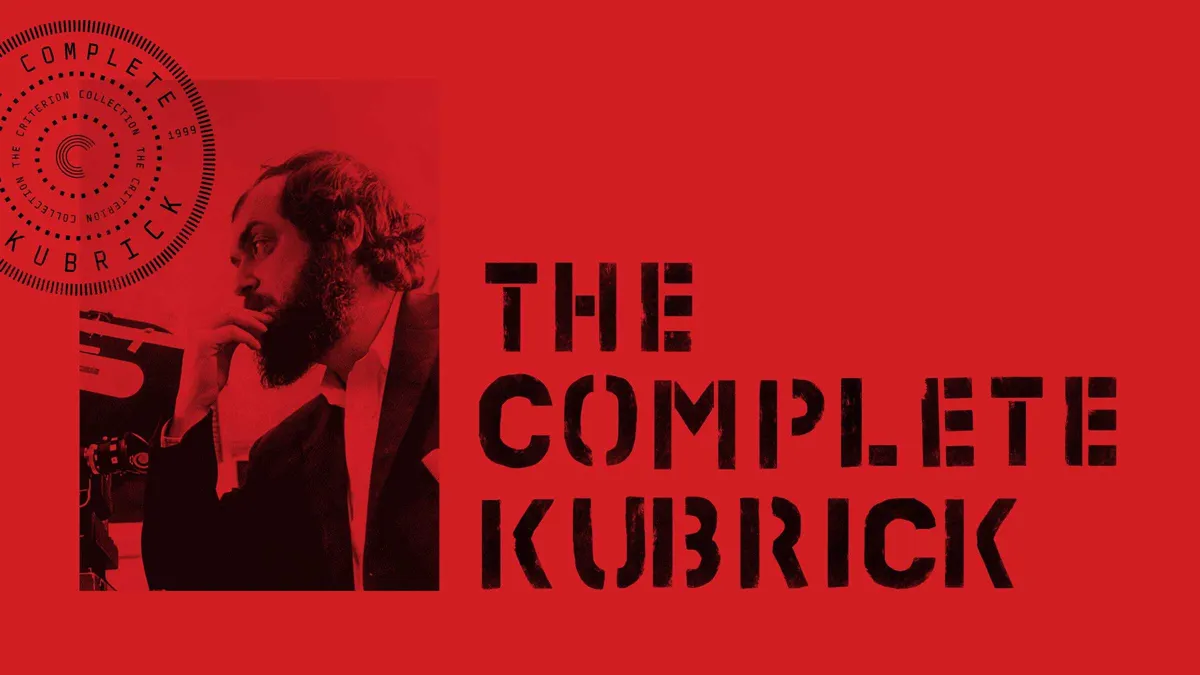 A collection of Stanley Kubrick film posters, with 'The Complete Kubrick' box set in the center.
