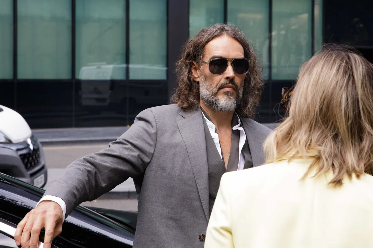 Russell Brand arriving at Southwark Crown Court in London for a pre-trial hearing.