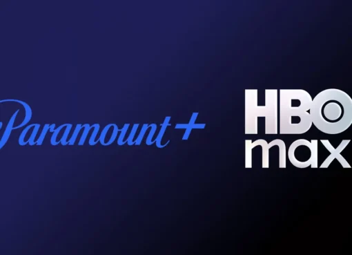 A split image showing the HBO Max and Paramount+ logos.