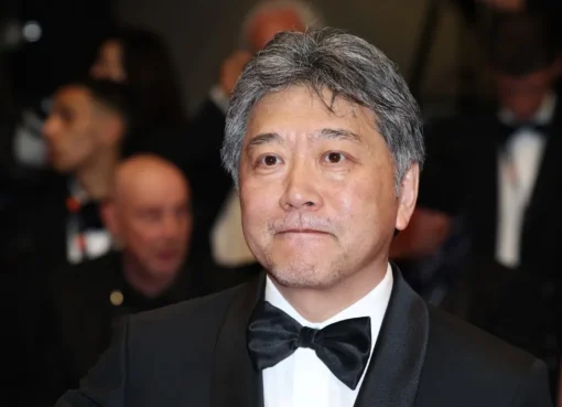 Director Kore-eda Hirokazu speaking at a press conference