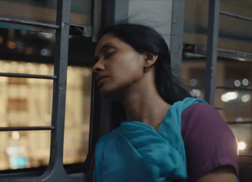 Anjali Patil as Selvi, a homecare nurse, looking tired but determined.