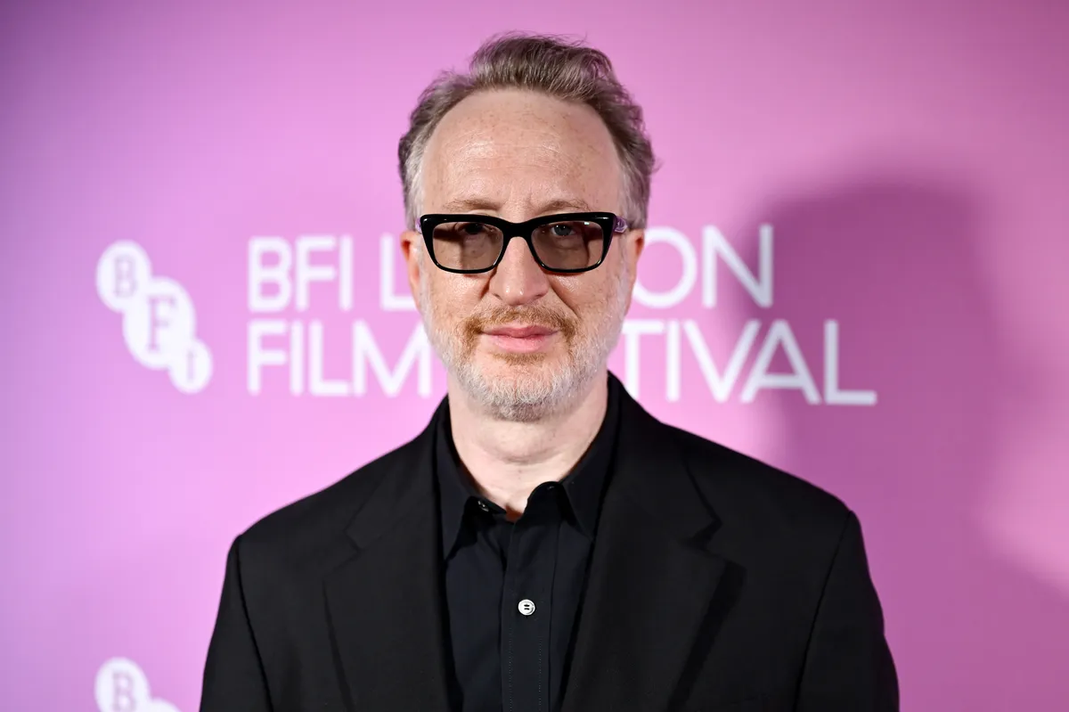 Director James Gray talking at a film festival.