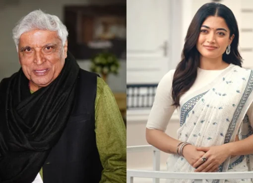Javed Akhtar speaking passionately, with a clear and strong expression.