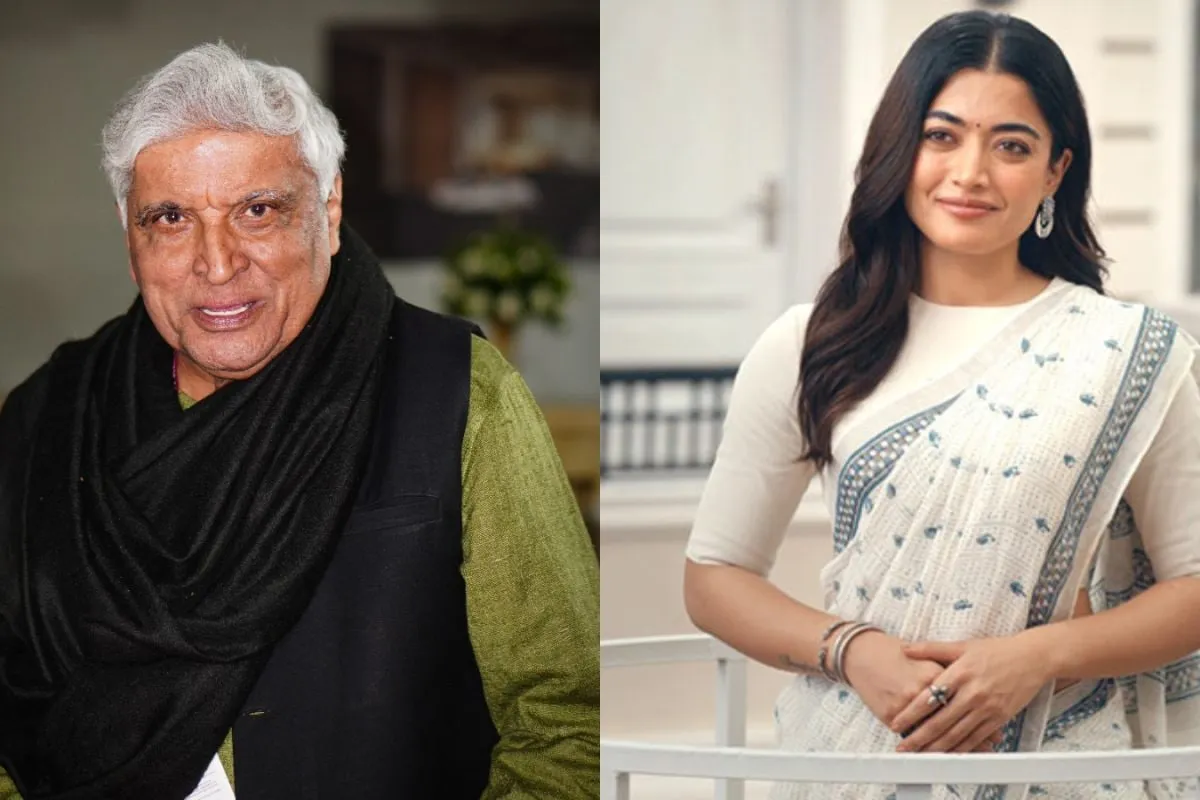 Javed Akhtar speaking passionately, with a clear and strong expression.