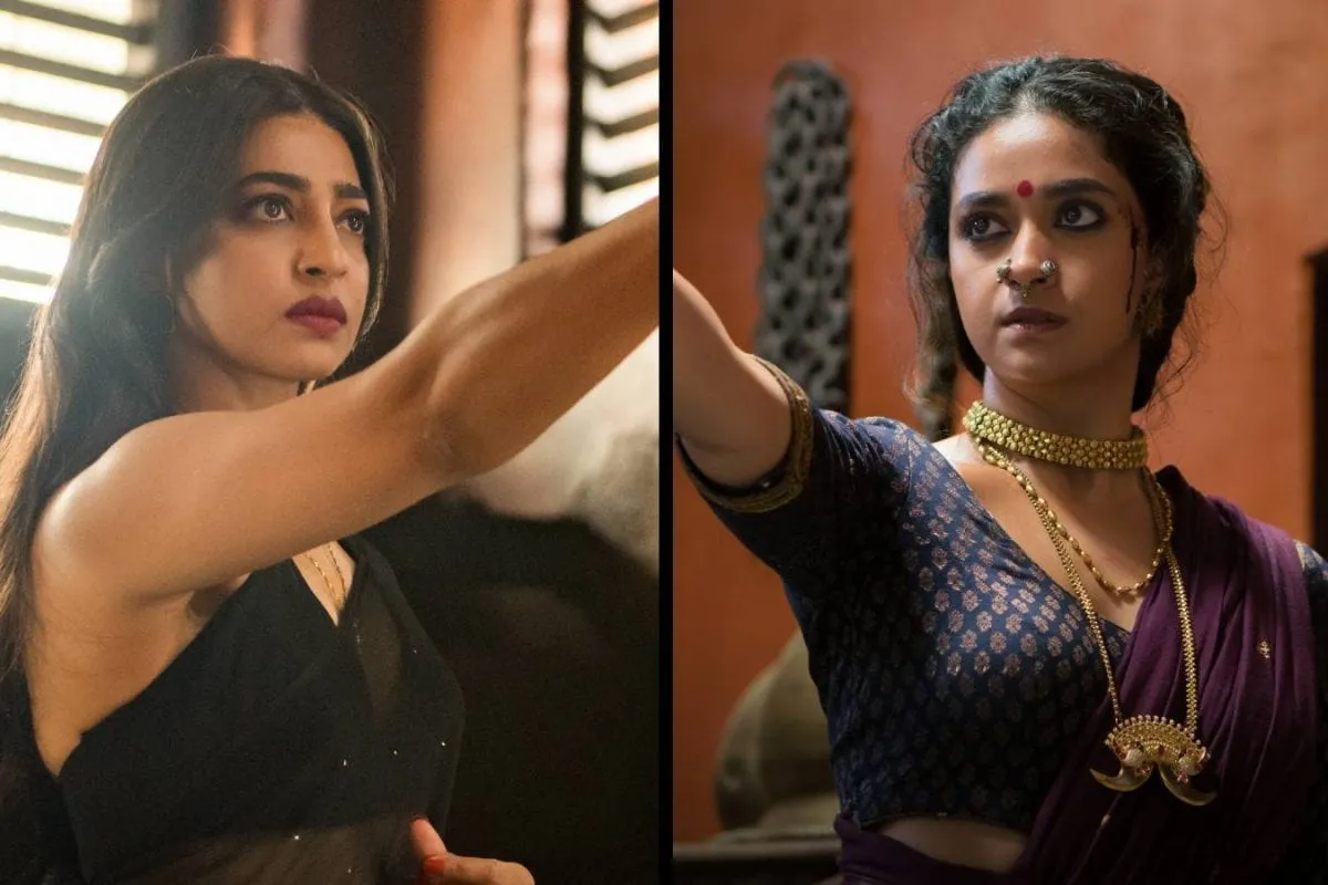 Keerthy Suresh and Radhika Apte in a still from the movie Akka.