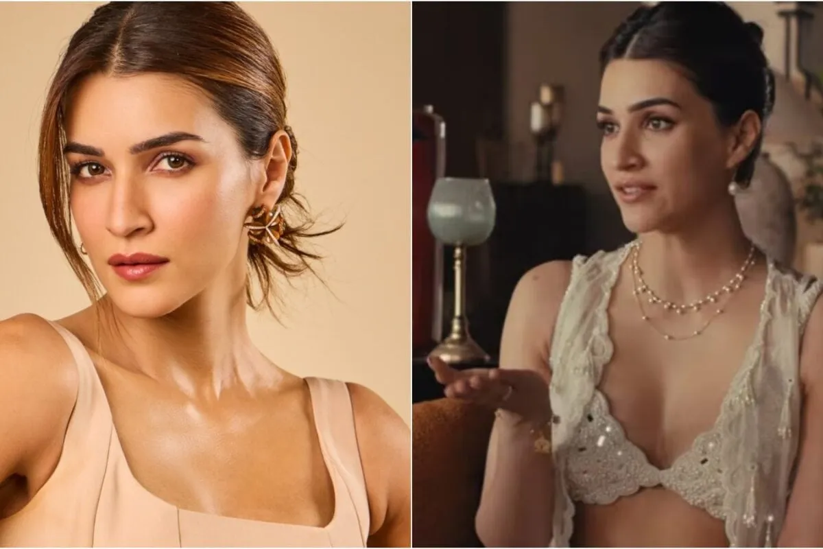 Kriti Sanon looking thoughtful while speaking on a show.