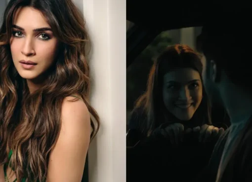 Kriti Sanon smiling in a way that looks unsettling or mysterious.