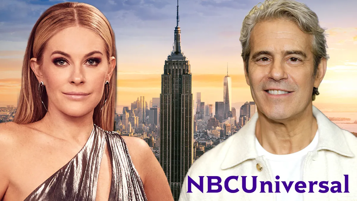 Leah McSweeney, Andy Cohen, and the Bravo logo.