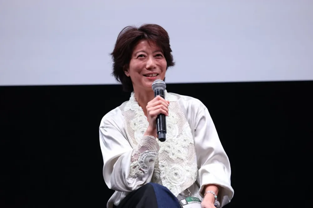 Mishima Yukiko, director of 'Two Cigarettes, Three Nights,' at a film festival.
