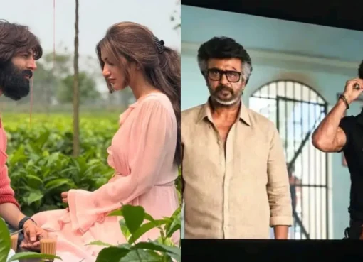 Collage of Bollywood actors Kartik Aaryan, Sreeleela, and Hrithik Roshan.
