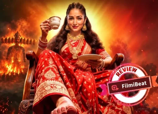 Yami Gautam looking intense in a scene from her folklore film Nayyi Navelli.