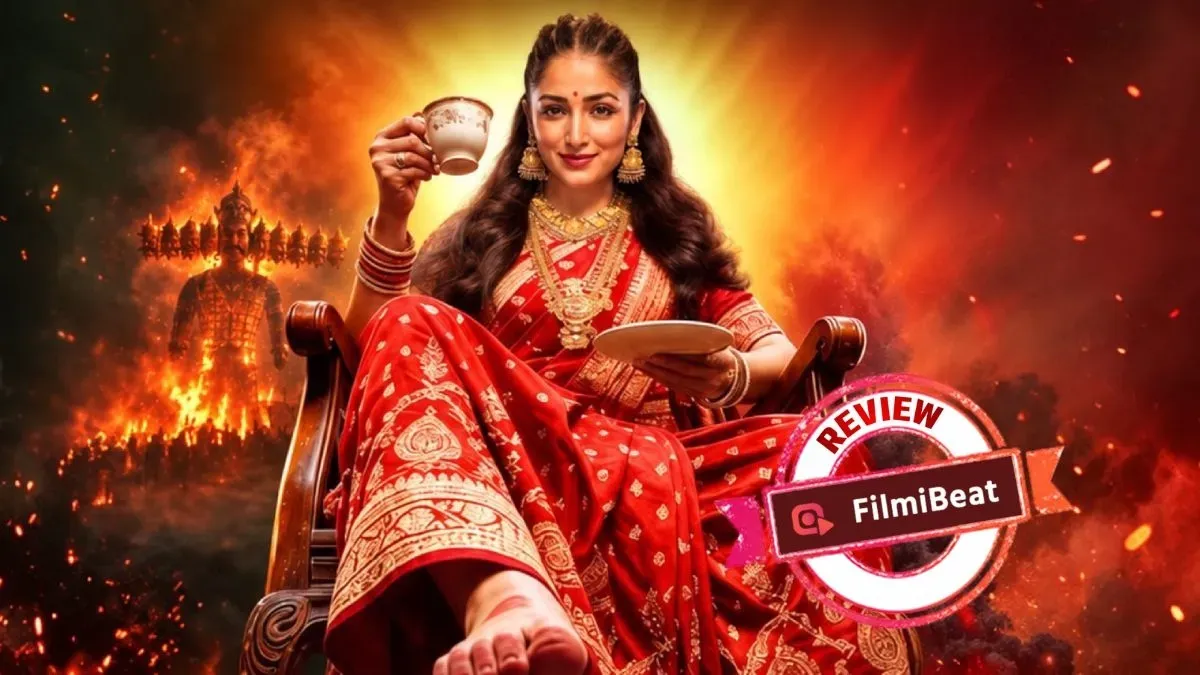 Yami Gautam looking intense in a scene from her folklore film Nayyi Navelli.