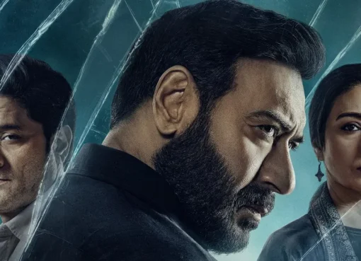 Ajay Devgn looking intense in a promotional still for Drishyam 3.