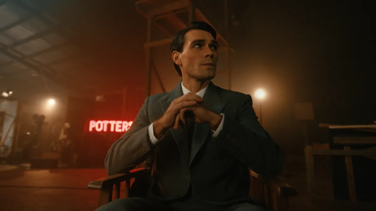 KJ Apa in character as Jimmy Stewart in the 'Jimmy' biopic.